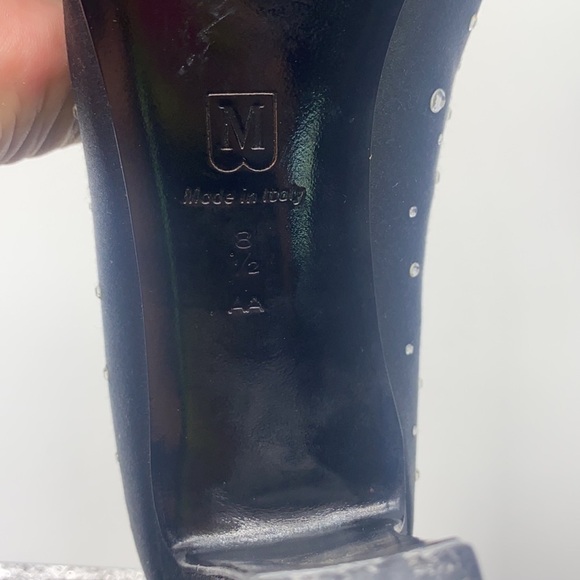 Bruno Magli Couture - Black Silky Heels With Beautiful Gem Embellished Size 8.5 - Picture 8 of 15